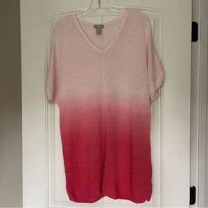 Chicos size 3 pink ombré short sleeve sweater